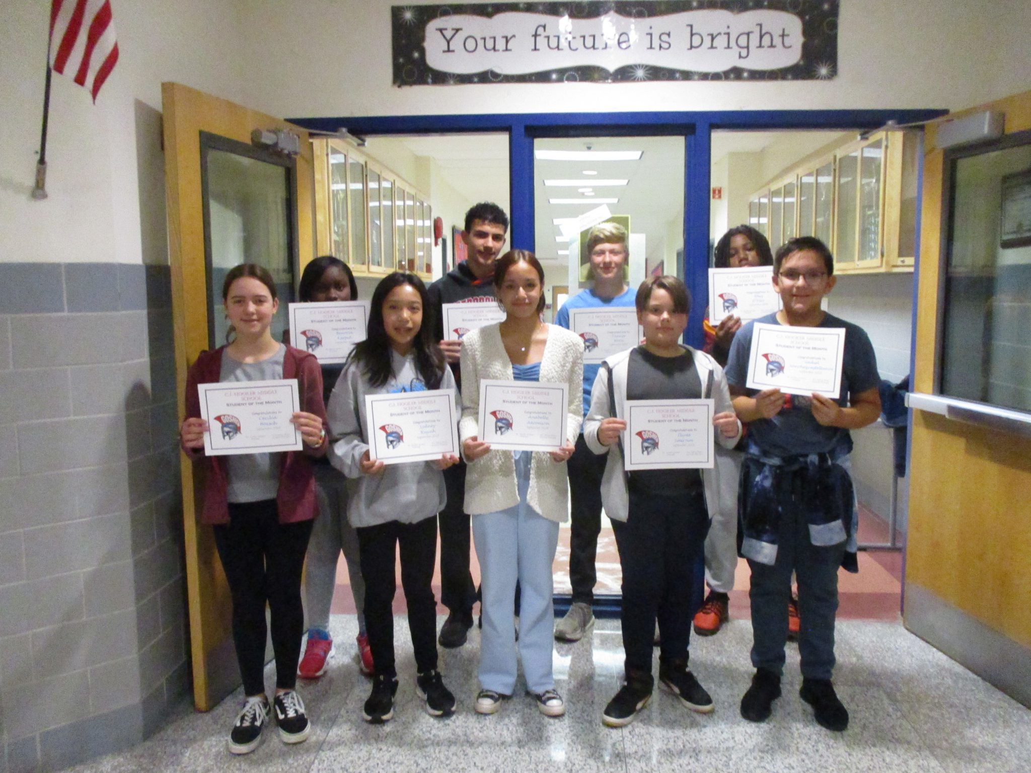 CJH September Students of the Month Goshen Central School District