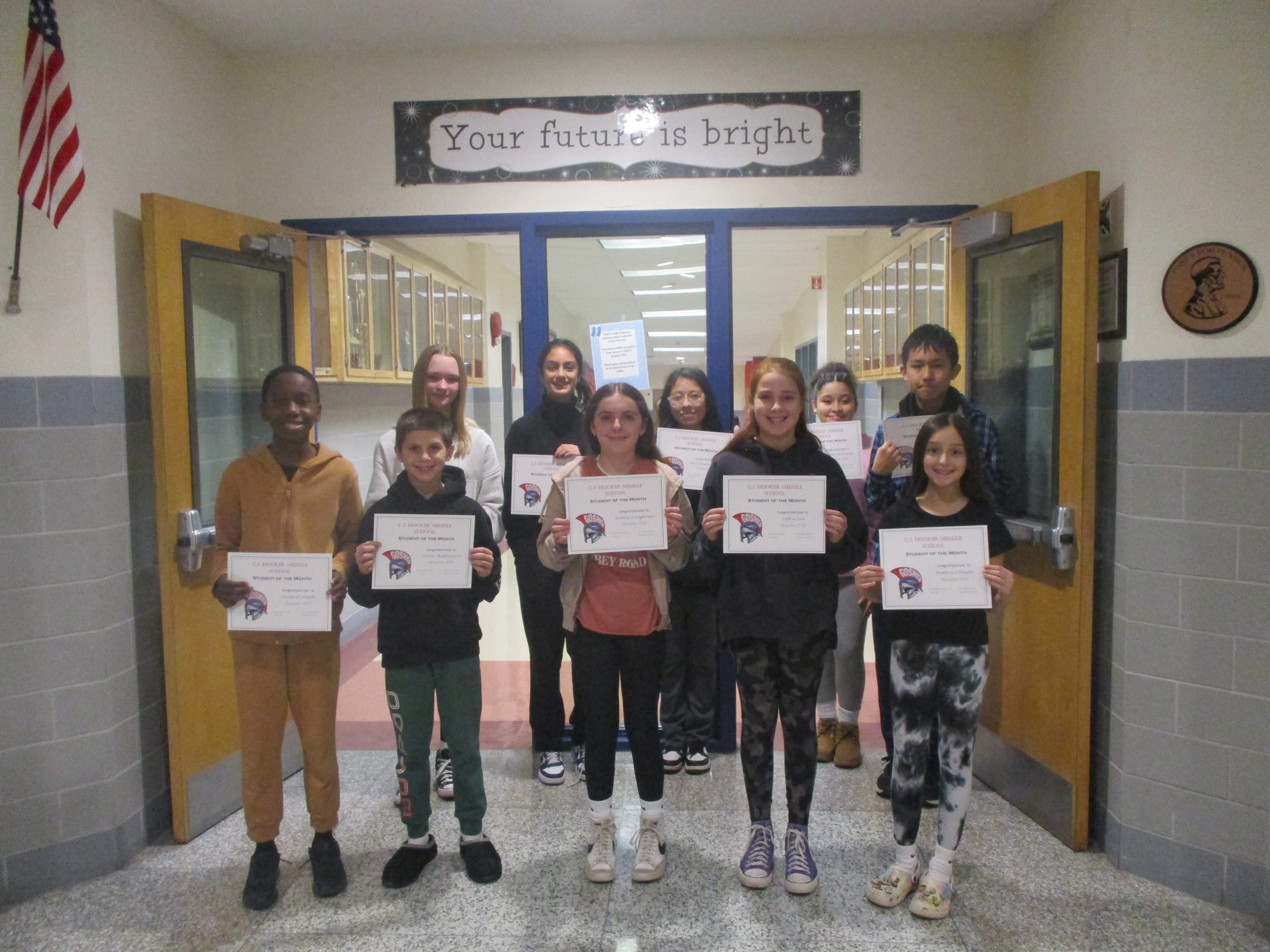 CJH December Students of the Month Goshen Central School District