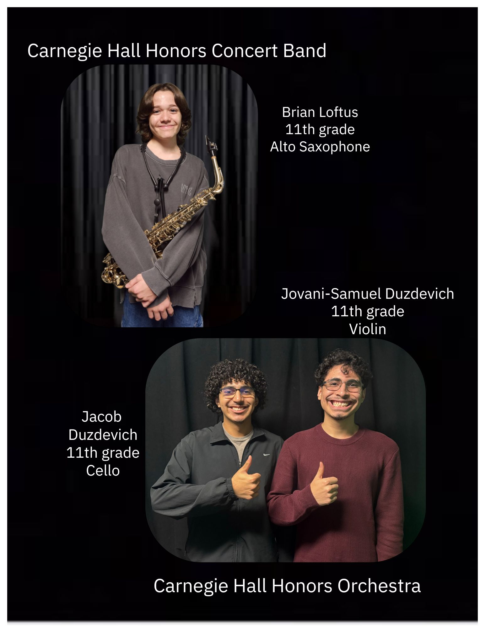 Three GHS students selected to perform at Carnegie Hall - Goshen