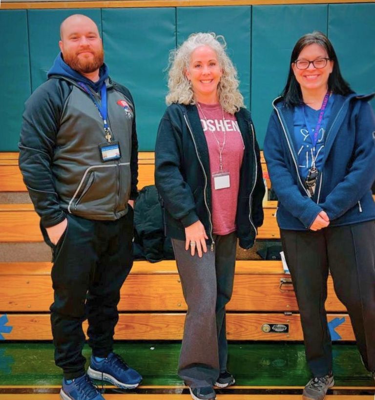 Doyle, Dr. Heather Hendershot, and Kristen Kurpick are standing next to each other for a photo while training to be Special Olympics coaches at Orange-Ulster BOCES.