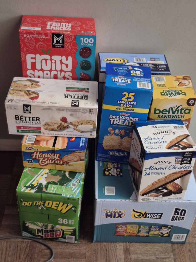 Snacks for the Goshen Intermediate School break room were donated on custodian appreciation day.