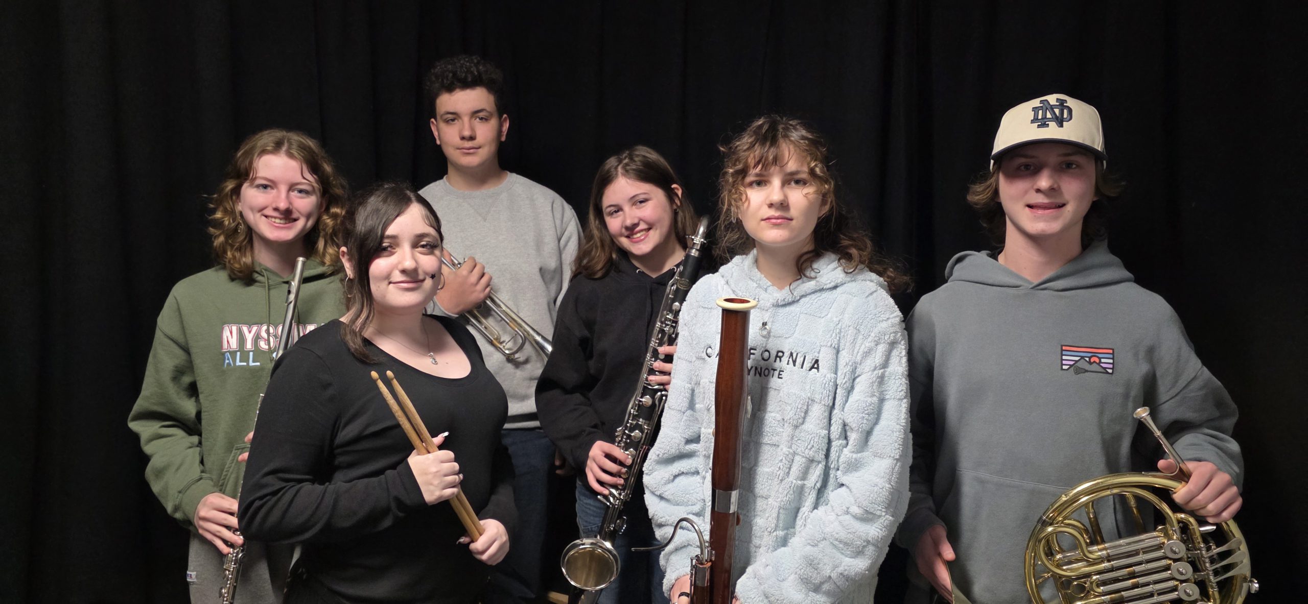 Group of students holding wind instruments